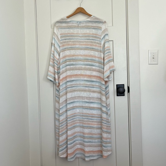 TORRID Multi-Stripe Hacci Hi-Lo Duster Length Stripe Cardigan - Picture 4 of 11